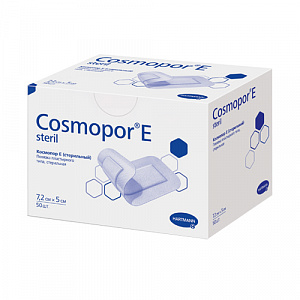 Самоклеящиеся послеоперационные повязки Cosmopor E steril 7,2 х 5 см, 50 шт._1