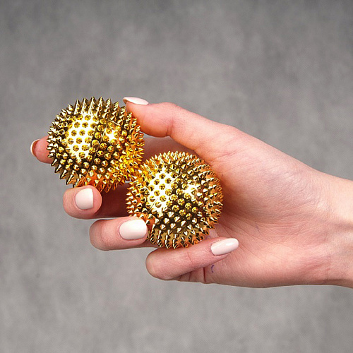 Аппликатор акупунктурный в виде шара золотой (с магнитом и шипами) Fosta F 0116_4