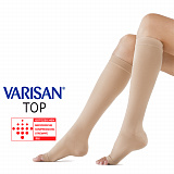Детальное изображение Гольфы компрессионные Varisan Top 2 класса компрессии с открытым носком, нормальные, бежевые VT1-6A4N1 