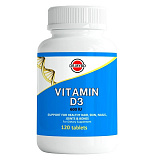 Детальное изображение Витамин D3 в таблетках, для поддержания иммунитета и усвоения кальция, 120 шт. 