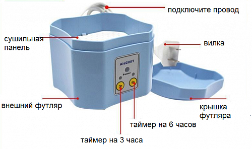 Электросушилка для слуховых аппаратов с двумя режимами Ergopower ER-112_1
